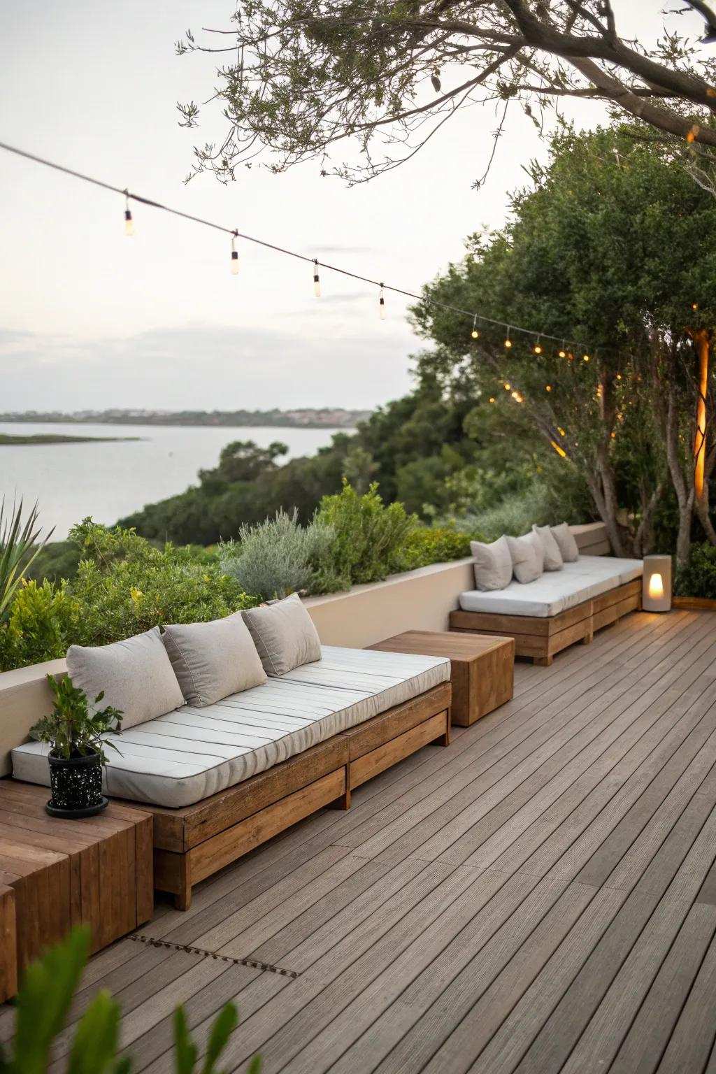 Maximize zone with consolidated deck seating.