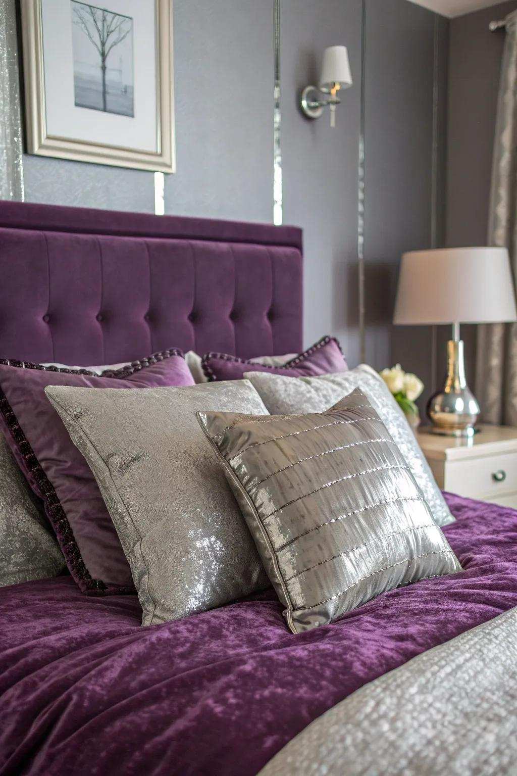 Metallic accents add a touch of glamour and sophistication to your bedroom decor.