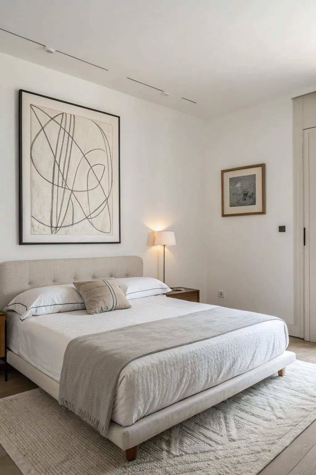 Minimalist art elevates peace and focus.