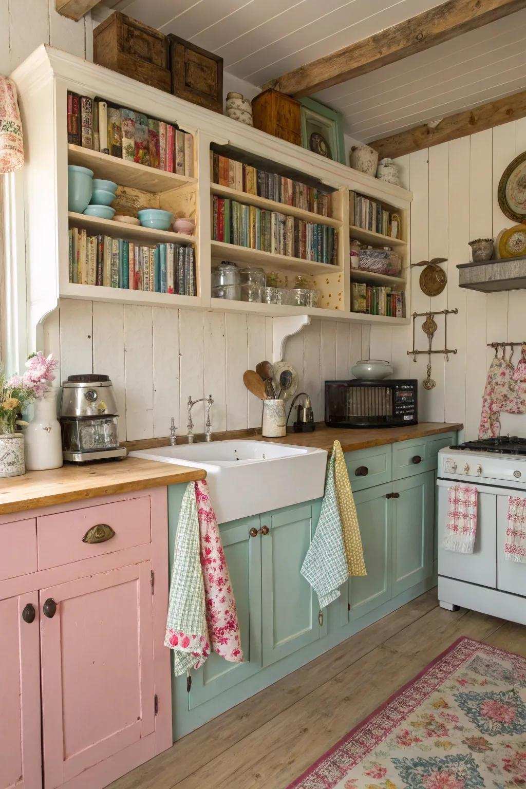 Mix and match colors for a unique and personalized kitchen design.