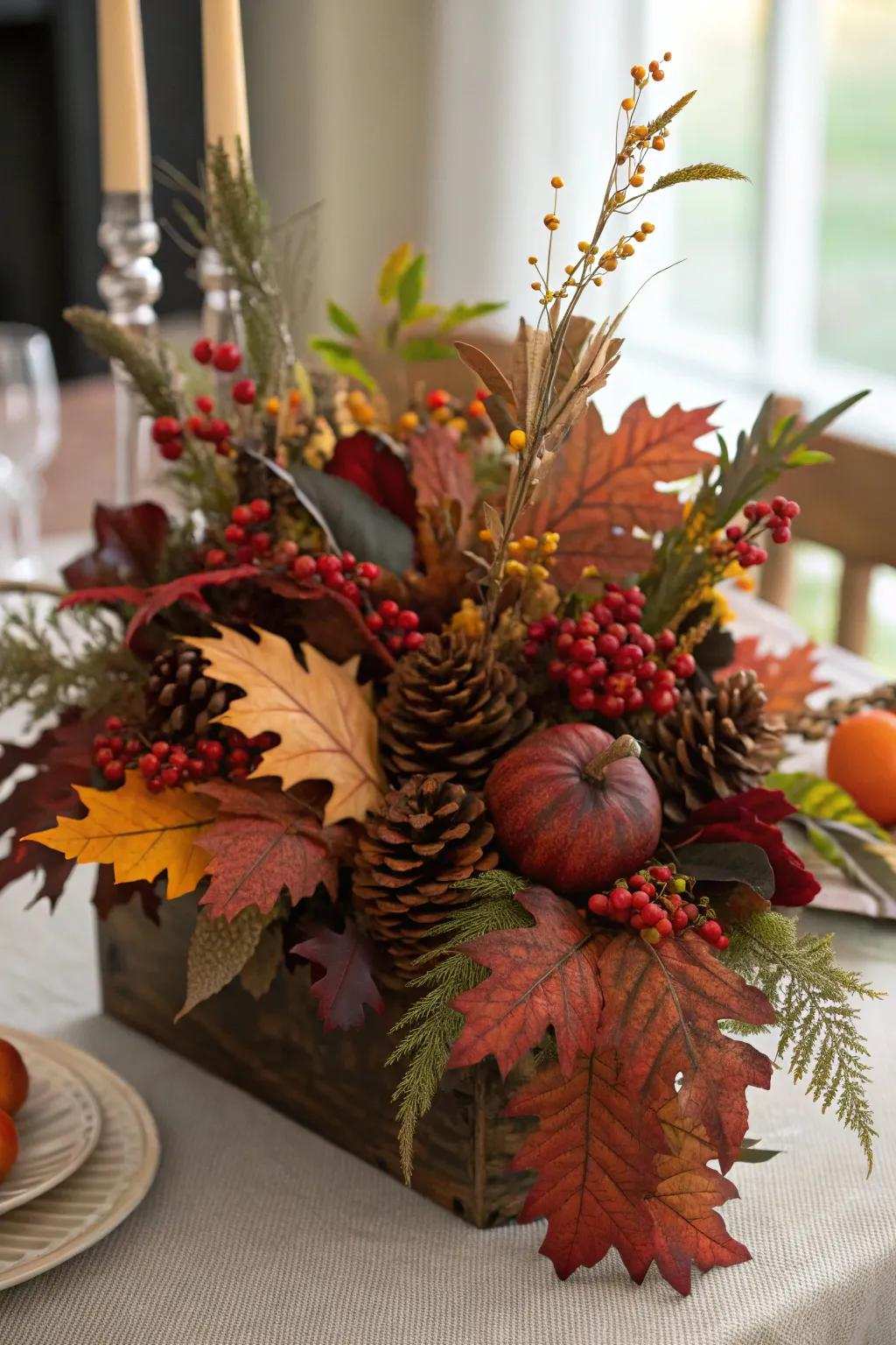 Mix different leaves for intrigue and depth.