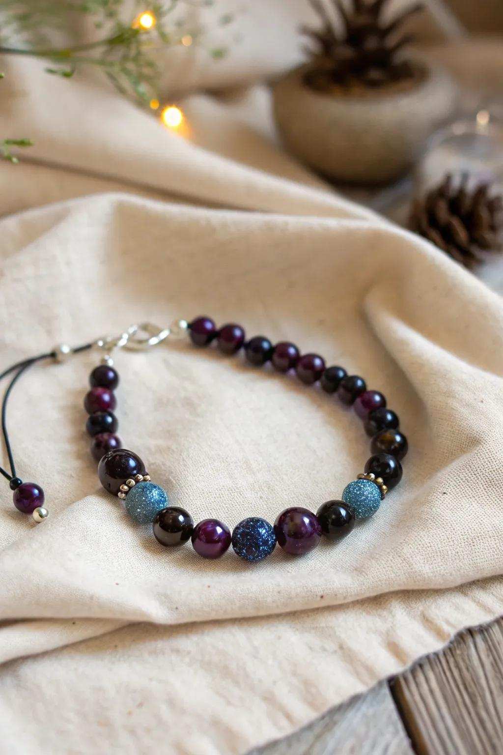 Move to music beneath the stars wearing your personal piece of the night sky — a handcrafted luminous bangle that embodies the loveliness of night.