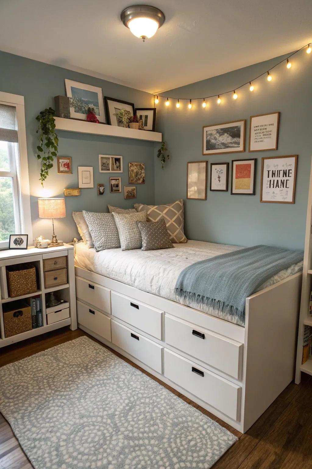 Multi-purpose furniture maximizes utility in compact spaces.