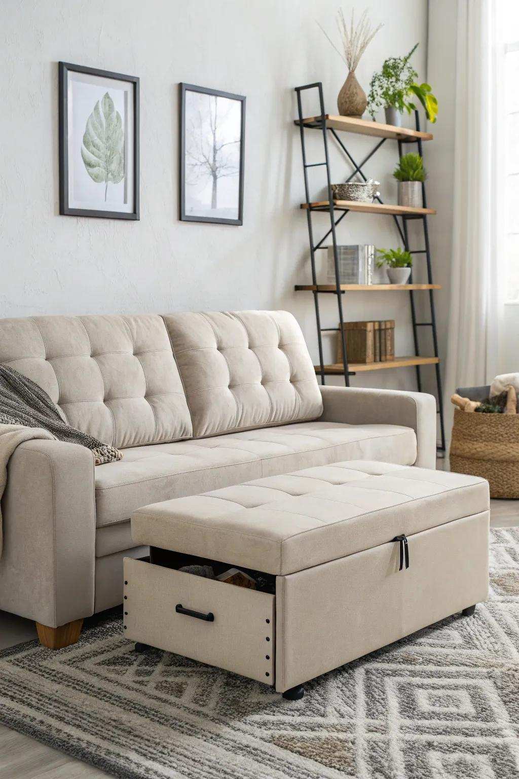 Multifunctional furnishings augment both usability and style in minimalist settings.