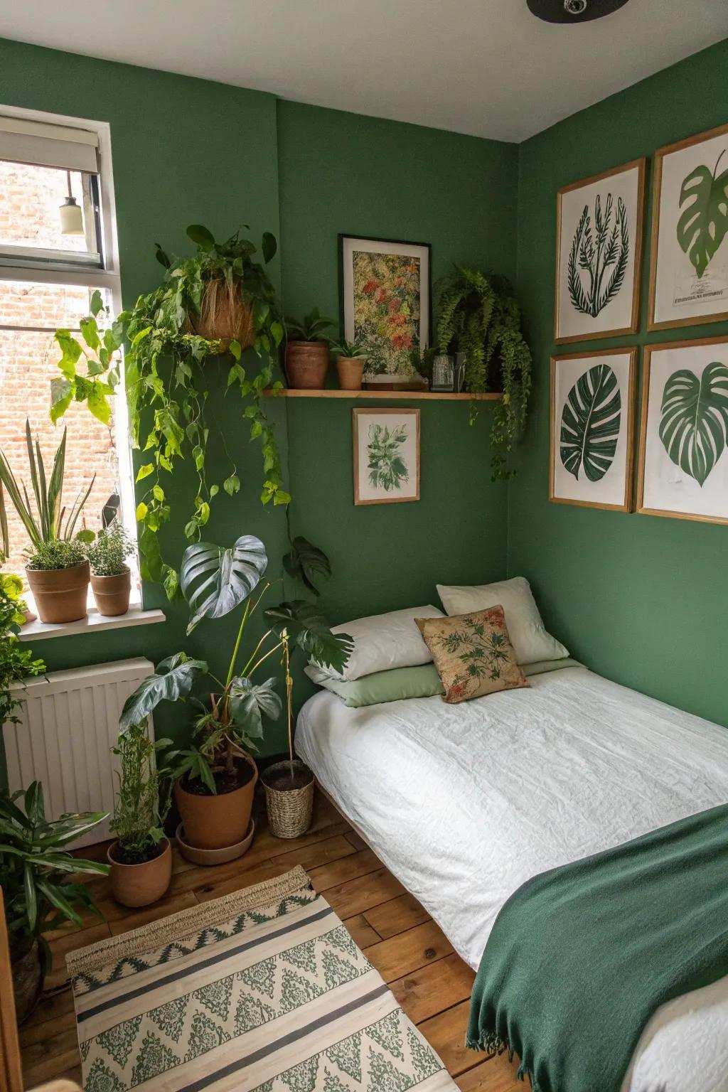 Natural components such as flora enhance the verdant concept.