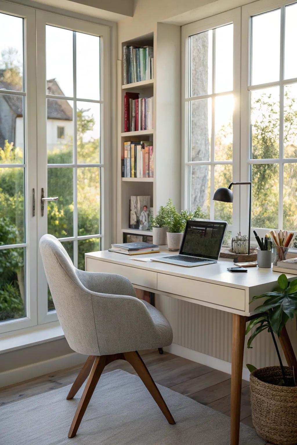 Natural light and views make this window-side space better.