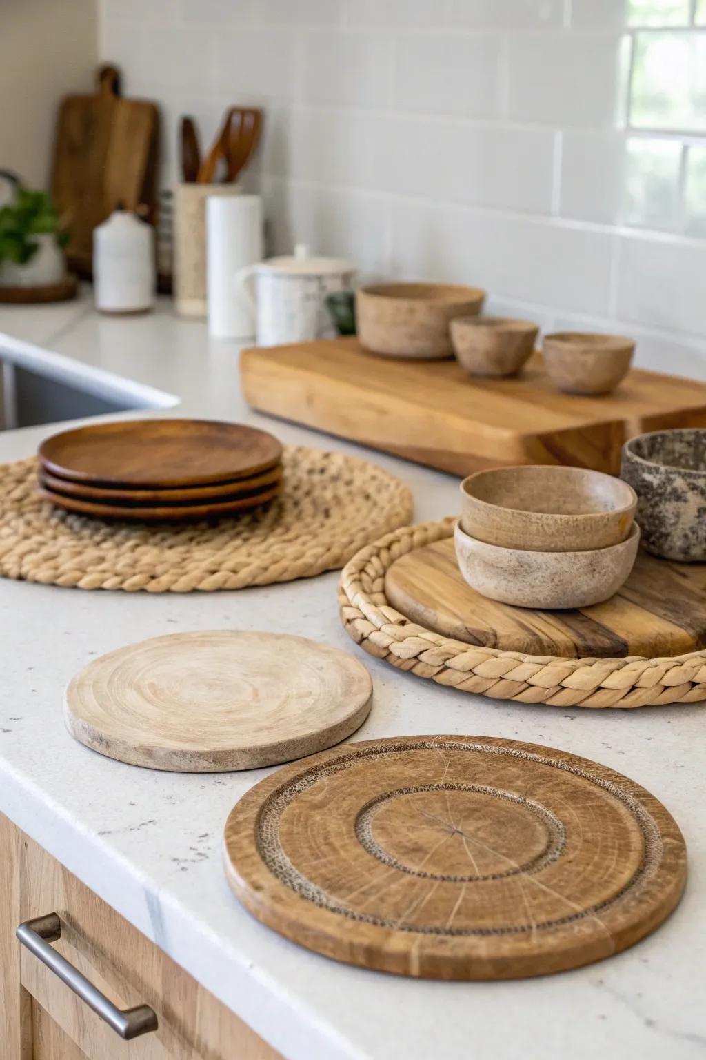 Natural rock highlights add a hint of luxury to your cooking area decor.