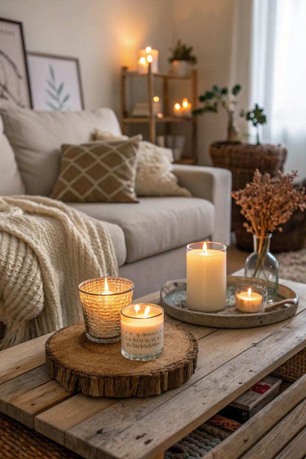 Natural scent infused waxes bring the crisp scent of the outdoors inside.