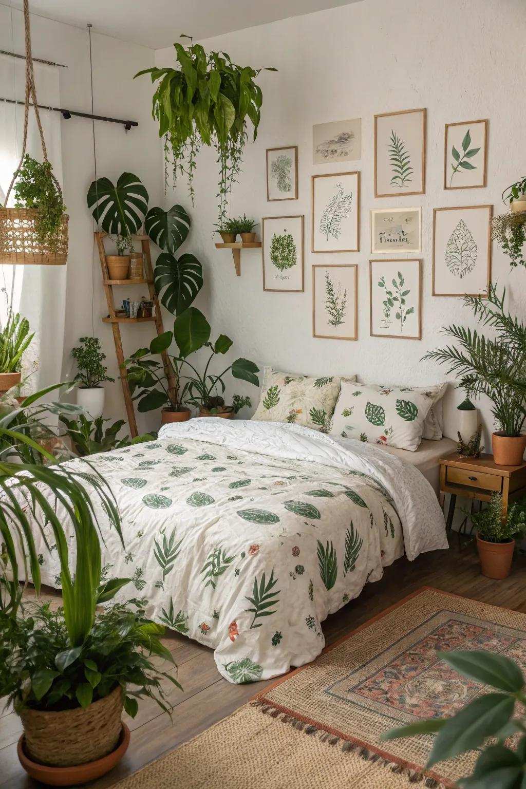 Nature-inspired design contributes serenity and freshness to the space.