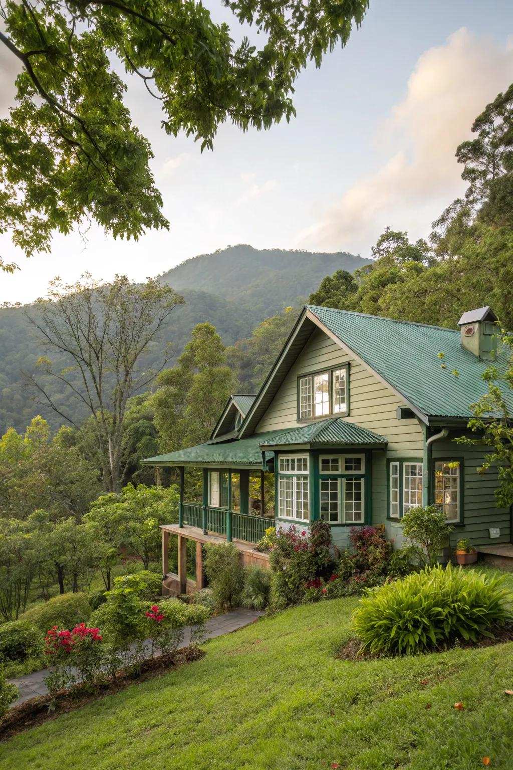 Nature-inspired verdant hues create a seamless blend with the landscape.