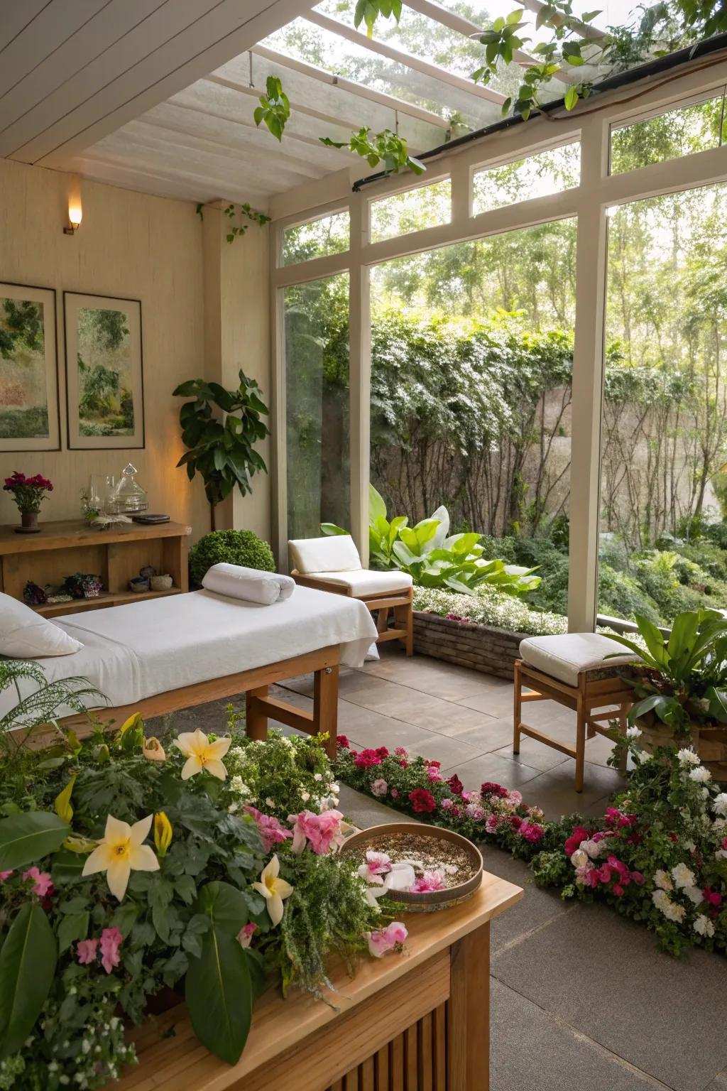 Nature’s element adds tranquility to your massage space.