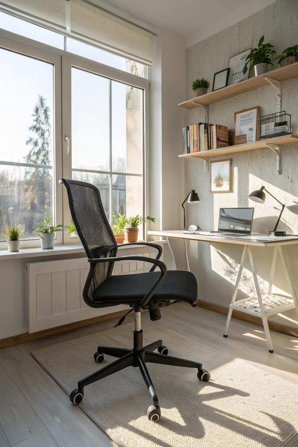 Netted chairs offer breathable comfort and style in any setup.