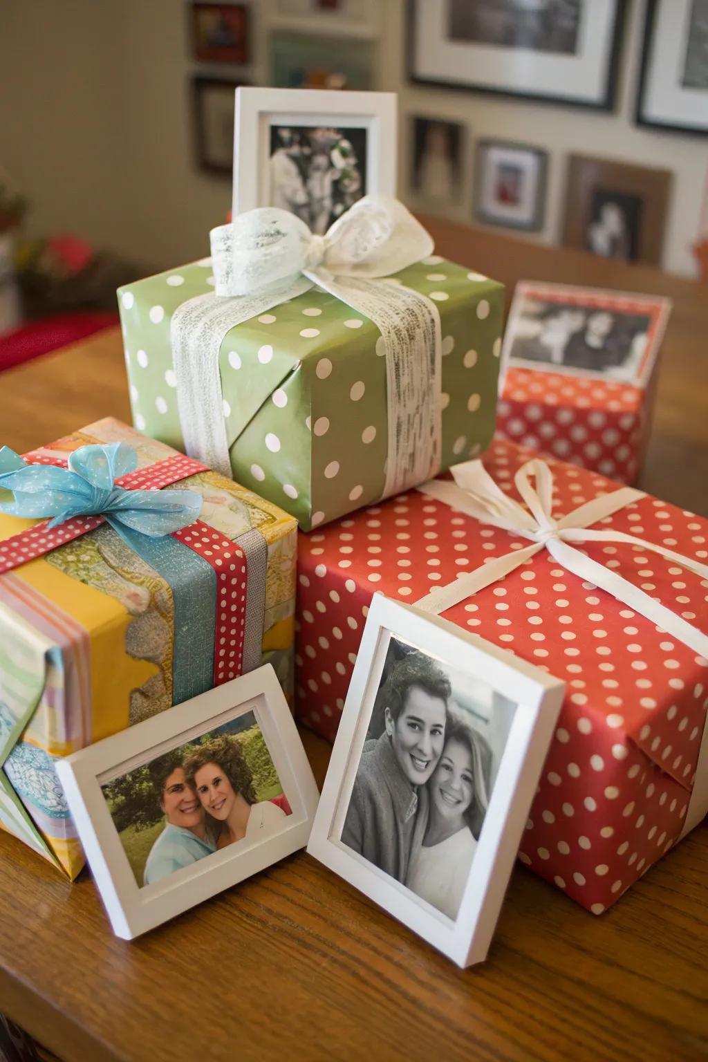 Offerings embellished with personal snapshot recollections for a heartfelt nuance.