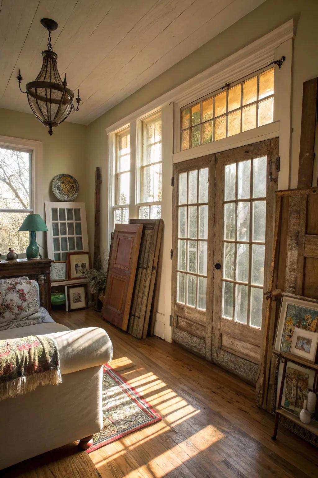 Old architectural pieces can make your space more interesting.