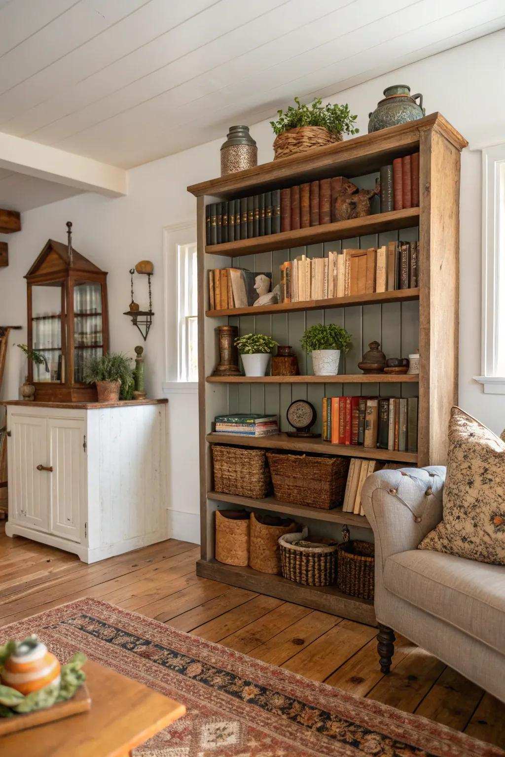 Open shelving offers storage and a chance to show off your style.