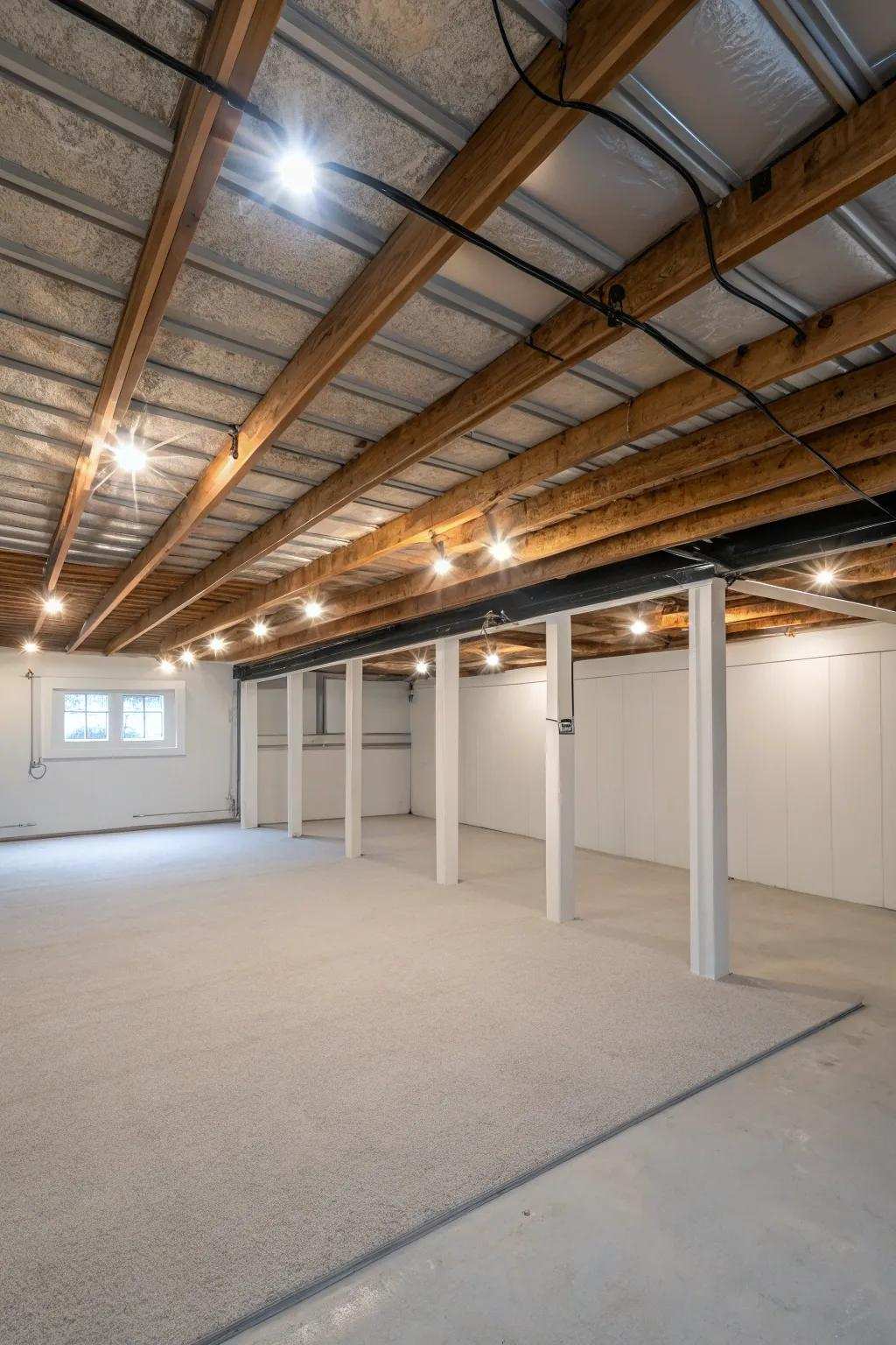 Opt for a modern look with sunken lighting.