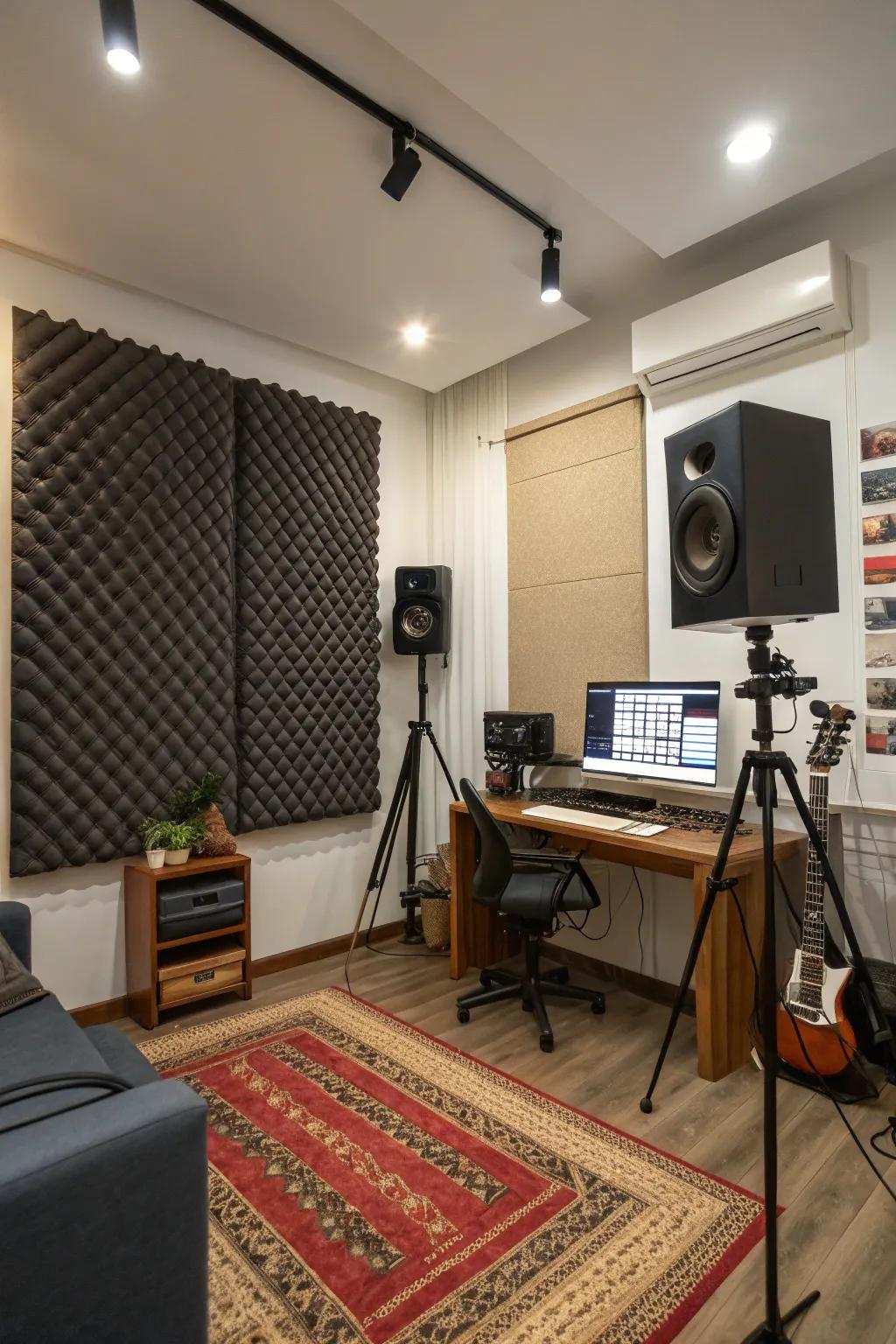 Optimal sound quality is guaranteed with acoustic panels.