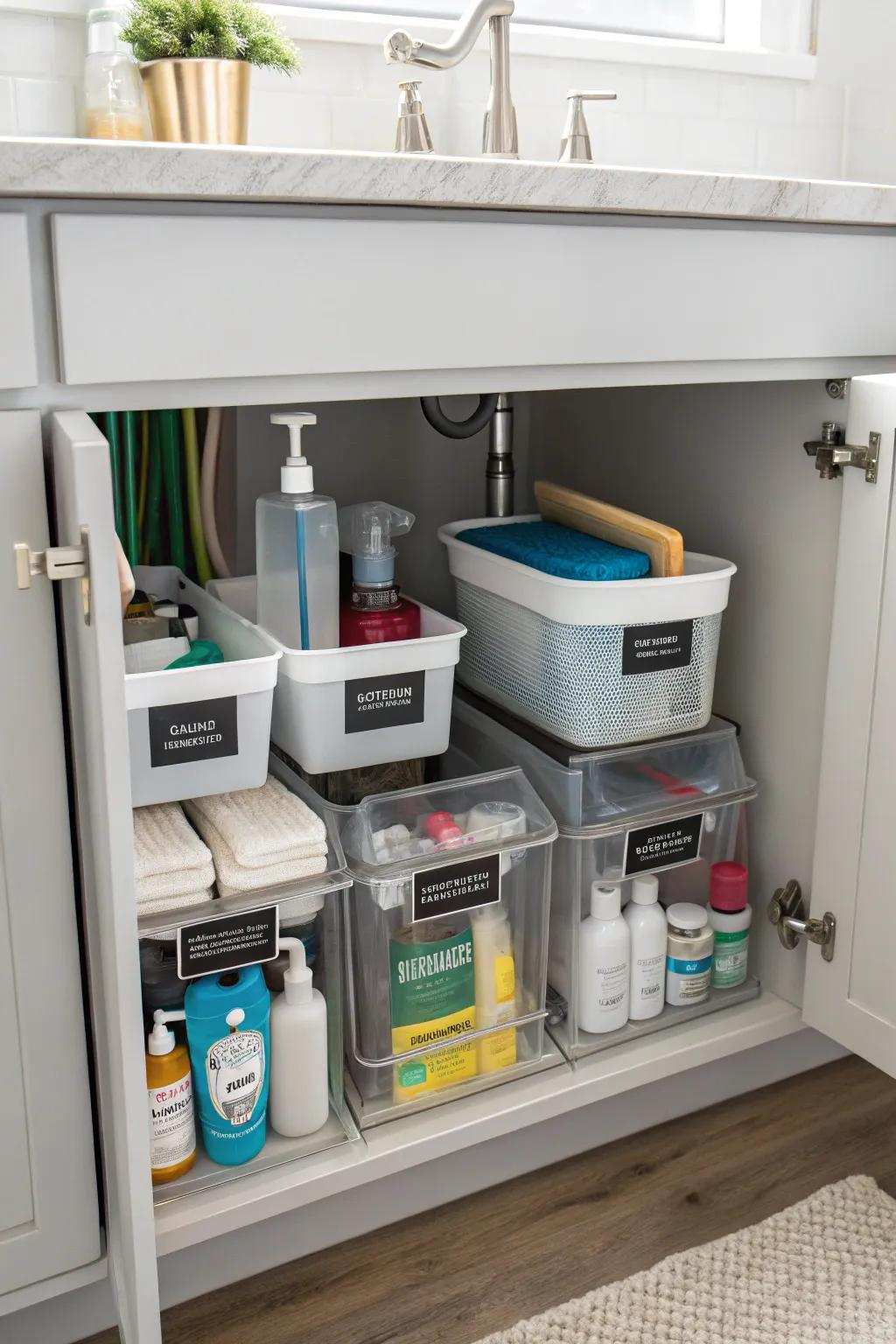 Optimized under-sink storage for a tidy kitchen.