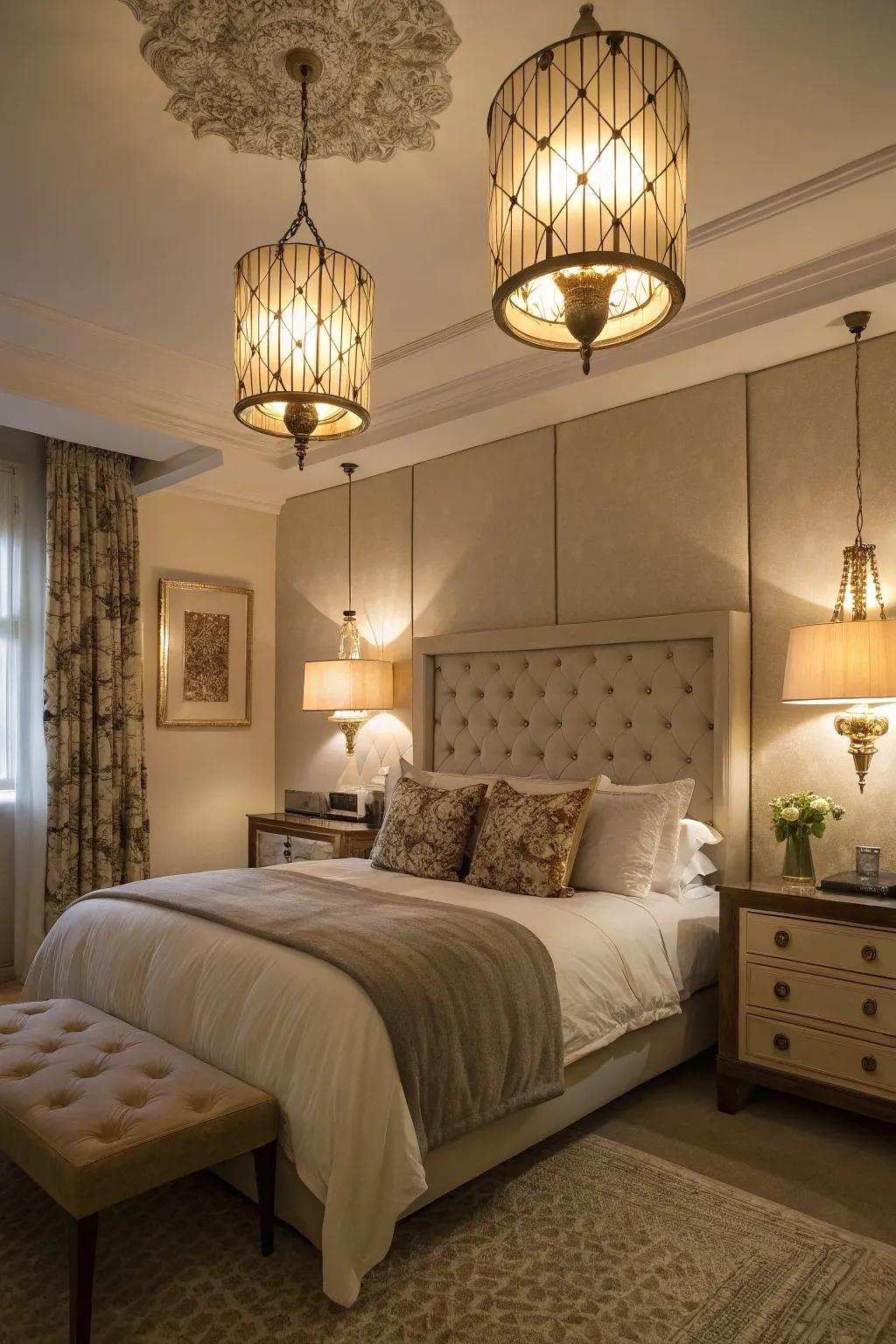 Ornamental illumination shapes the mood for tranquility.