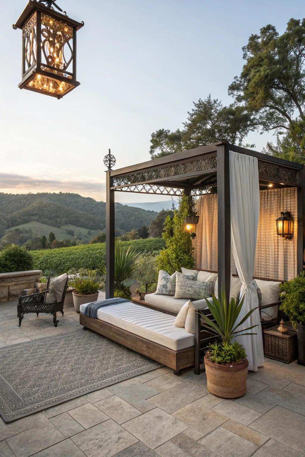 Outdoor Murphy bed for alfresco relaxation