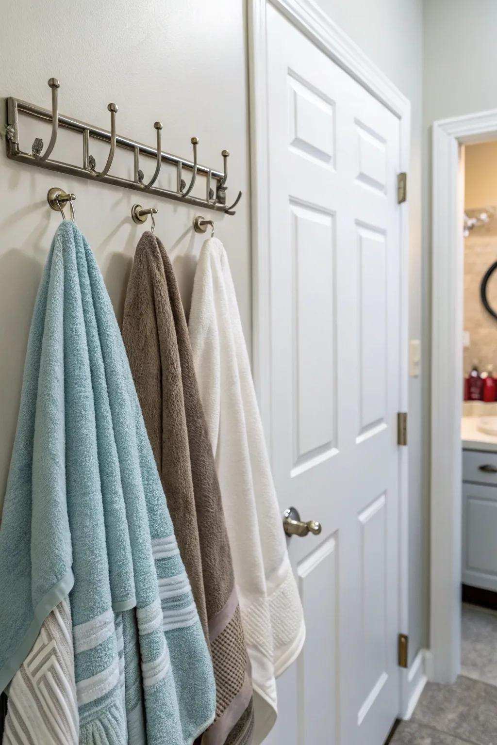 Over-the-door hangers provide a renter-friendly solution.