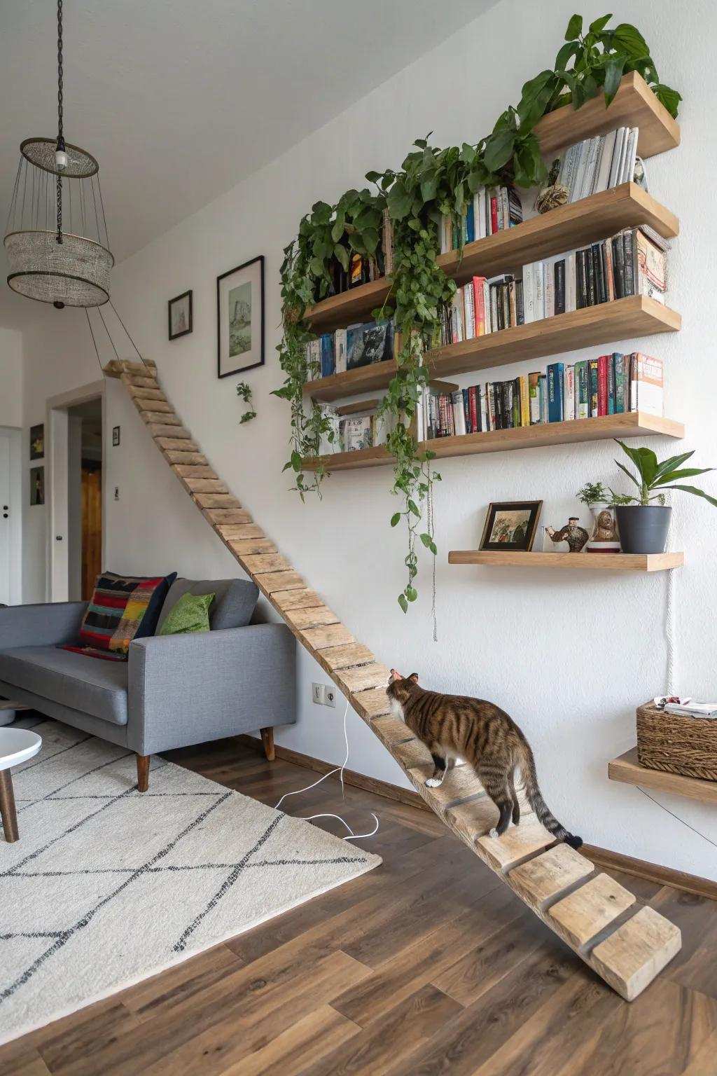 Overpasses and paths offer an elegant route for your feline companion.