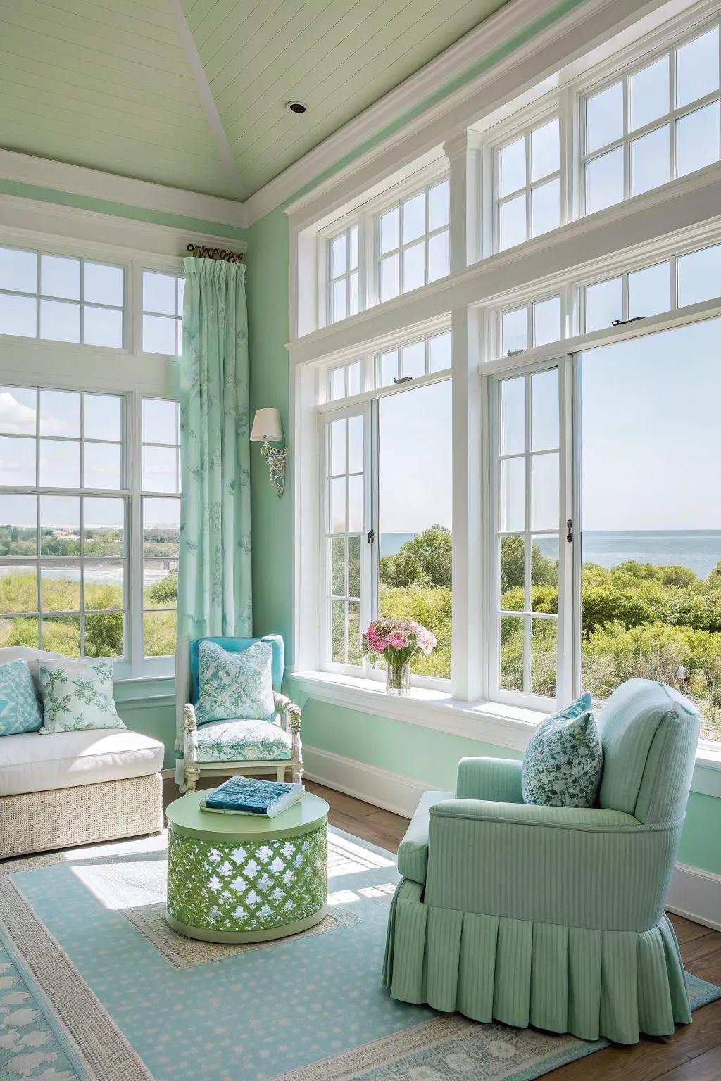 Pastel hues create a revitalizing and airy ambiance.