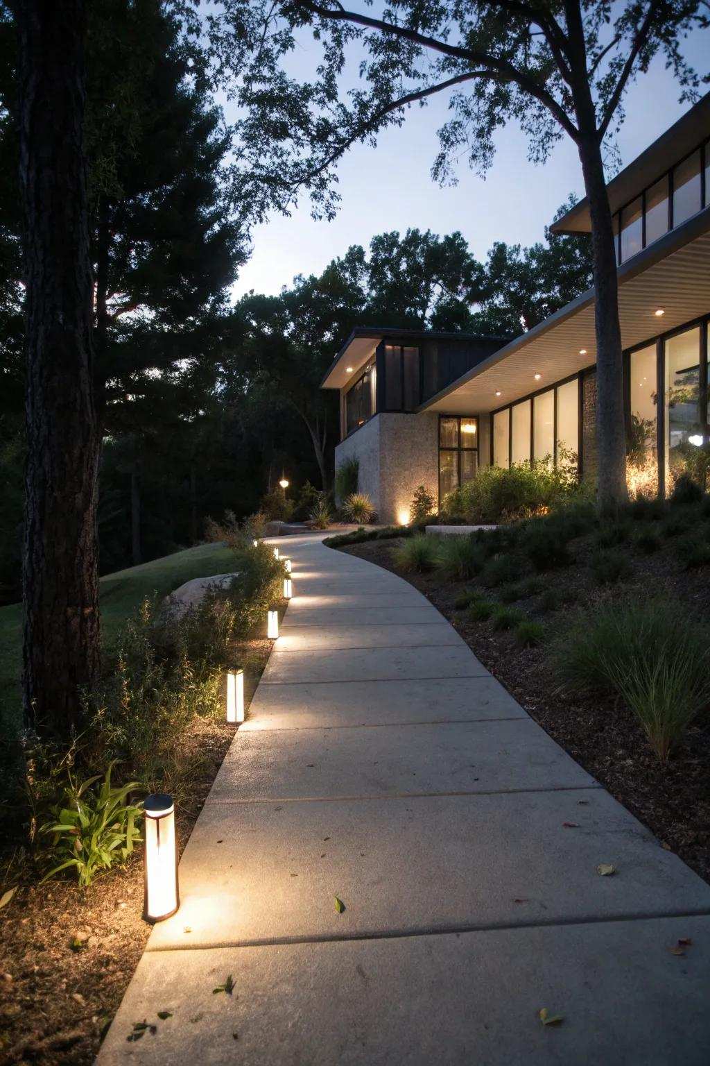 Pathway lights enhance safety and atmosphere on your walkway.