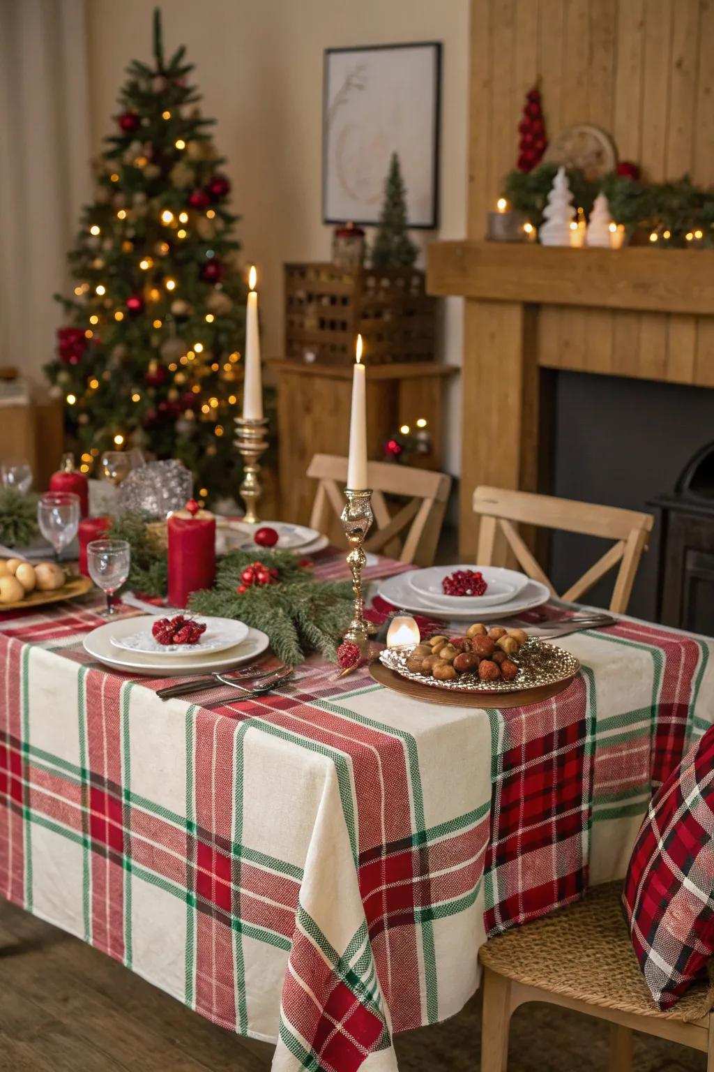 Patterned fabrics provide a timeless holiday charm.