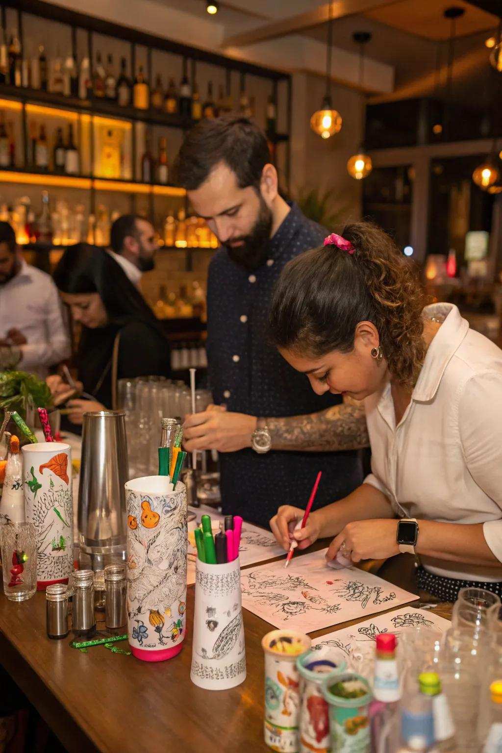 Personalized barware introduces a fun and personal touch to the party.