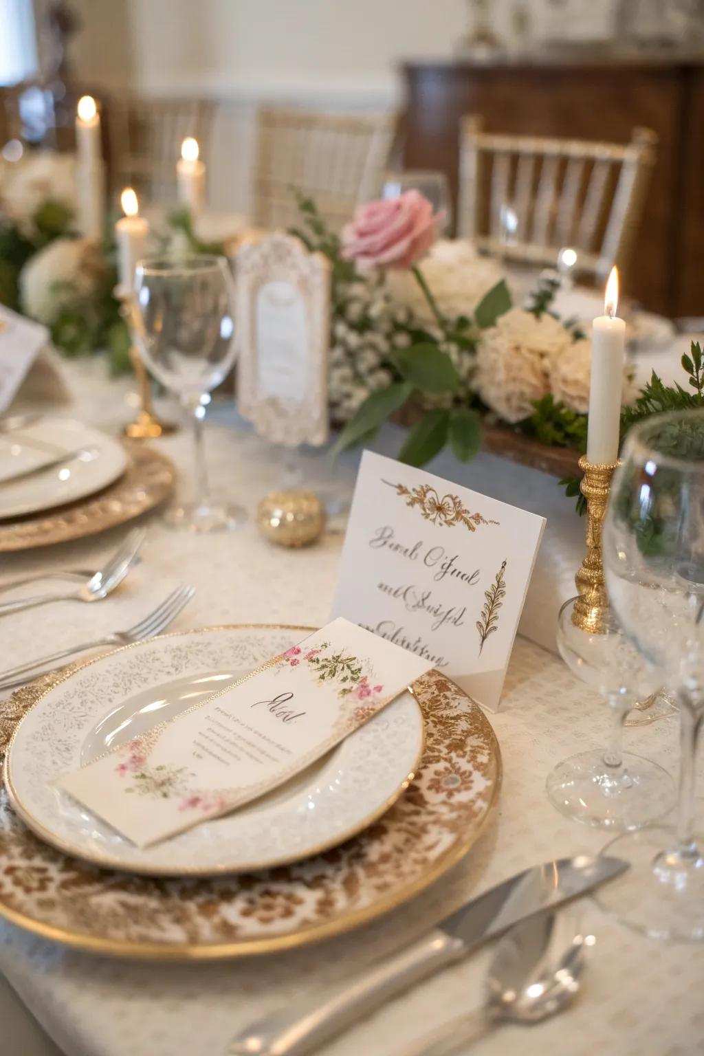 Personalized place settings add a unique touch.