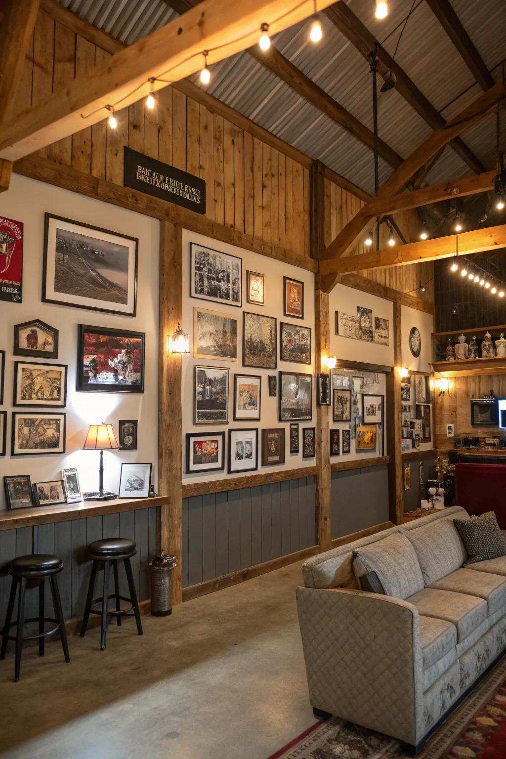 Personalized wall art adds a unique touch to your man cave.