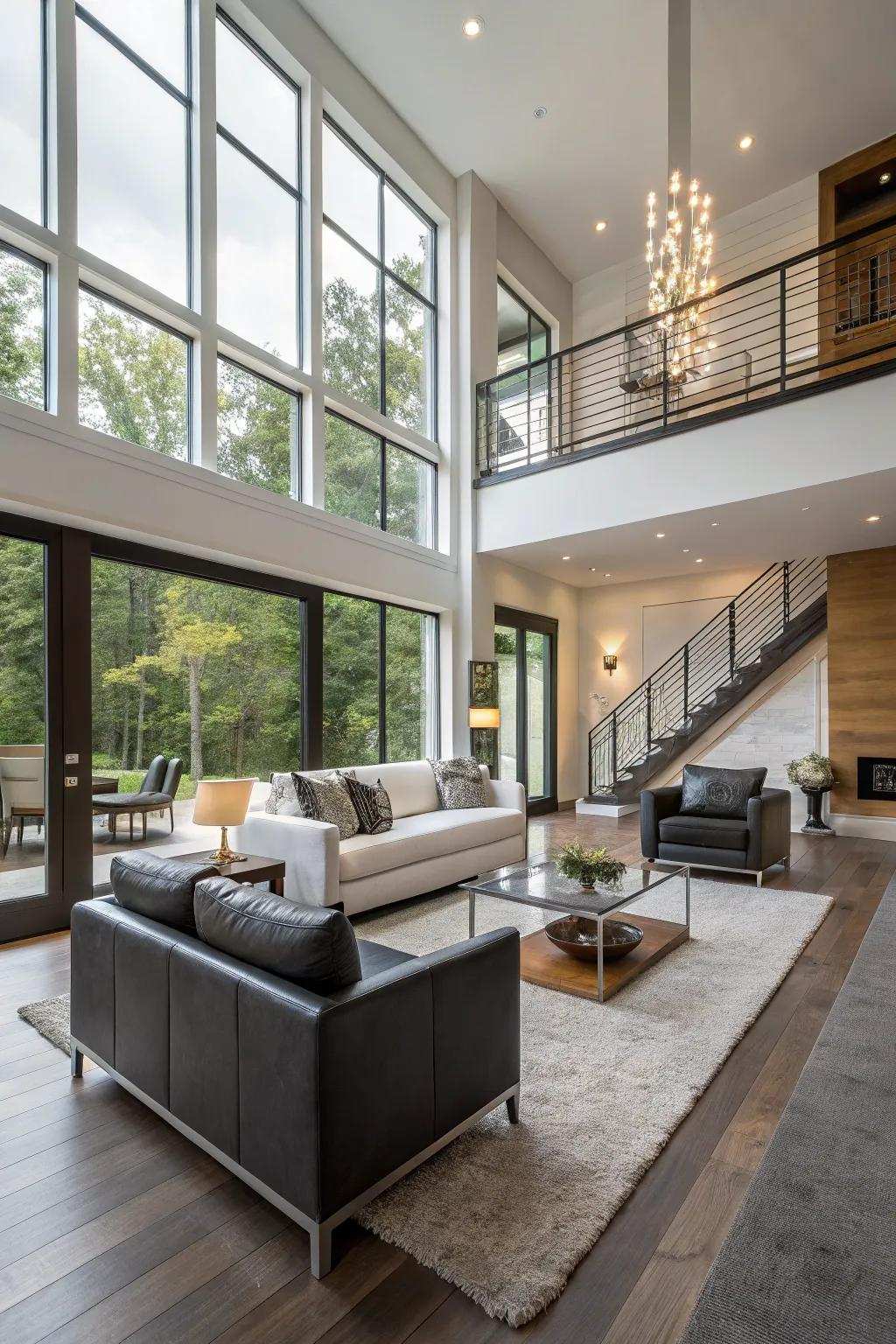 Pick contemporary furniture that complements the arrangement of your split-level house.