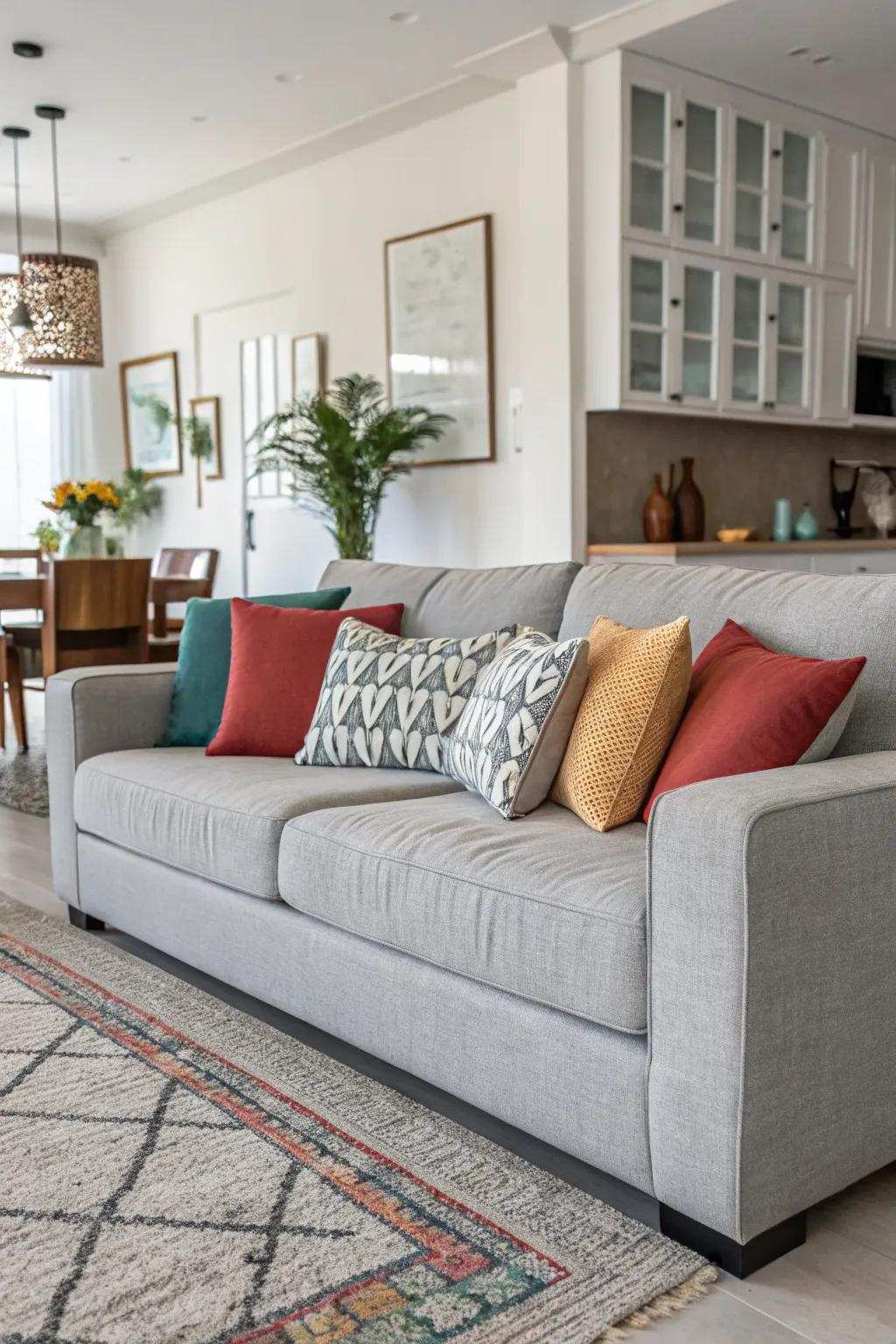 Pillows with a minimalist design maintain a tidy and uncluttered appearance.