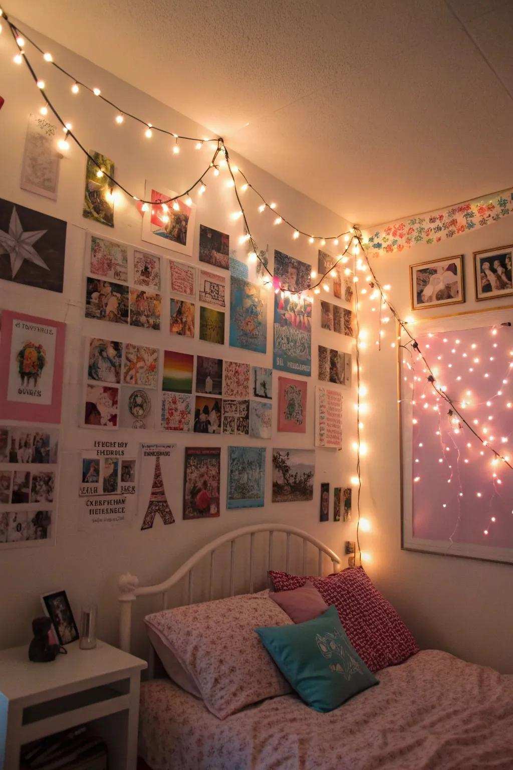 Pixie illumination appends a bewitching radiance to the walls of the quarters.