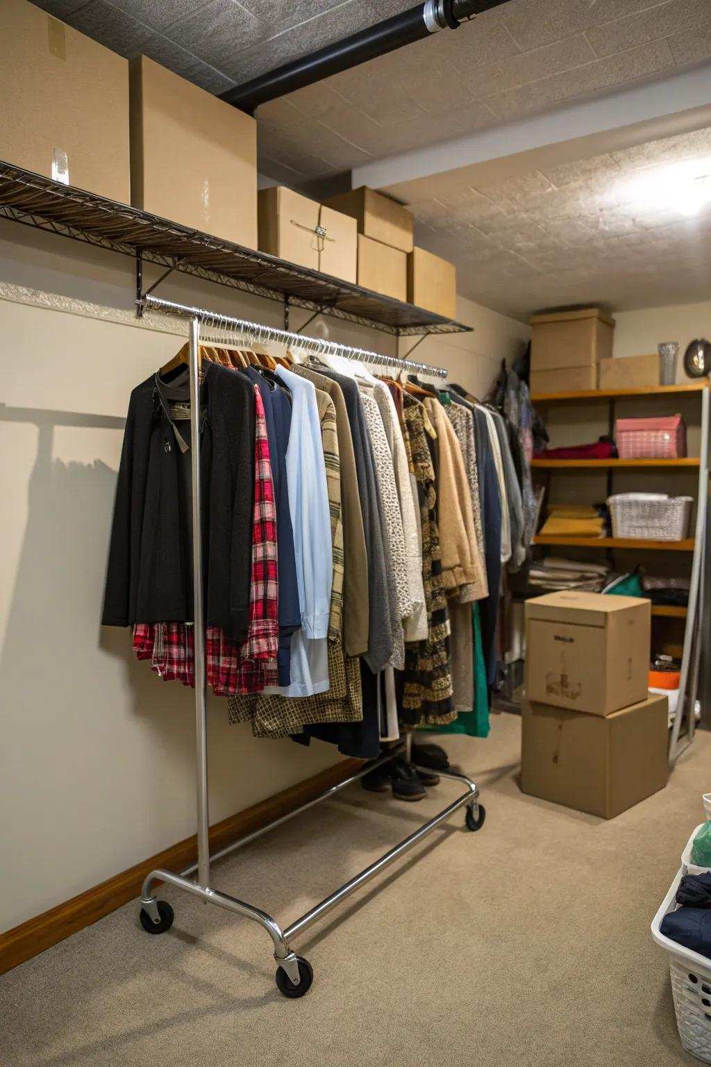 Portable racks offer flexible and dynamic storage options.