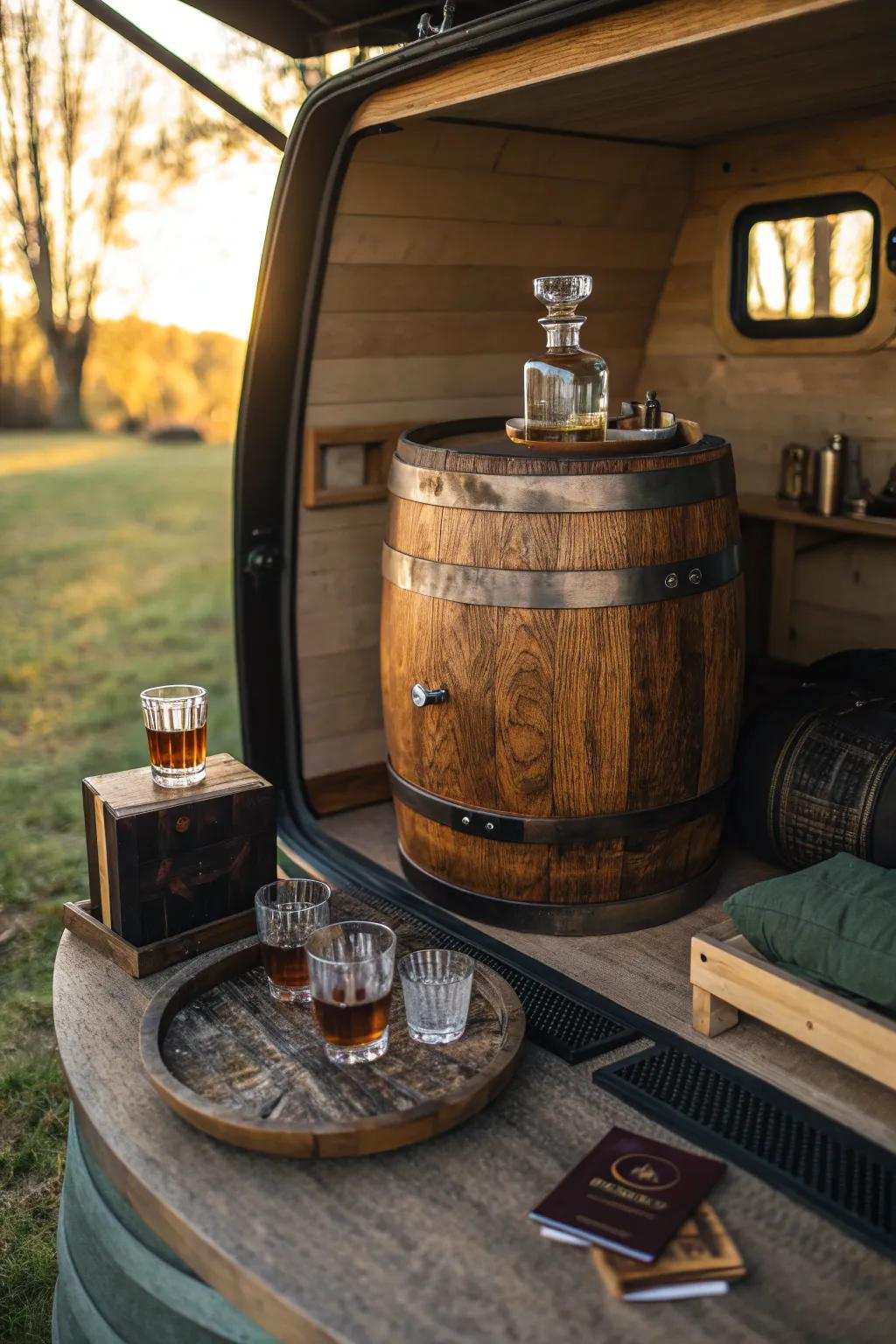 Produce a space-saving yet charming bar area that fits perfectly into smaller locations.
