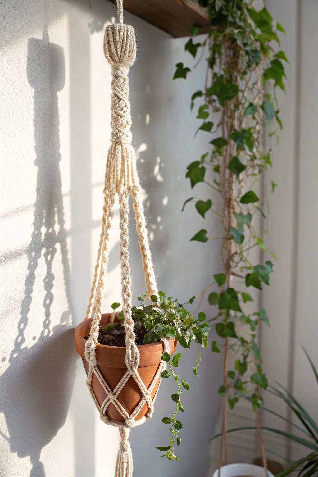 Raise your interior vegetation with handmade interwoven elegance.