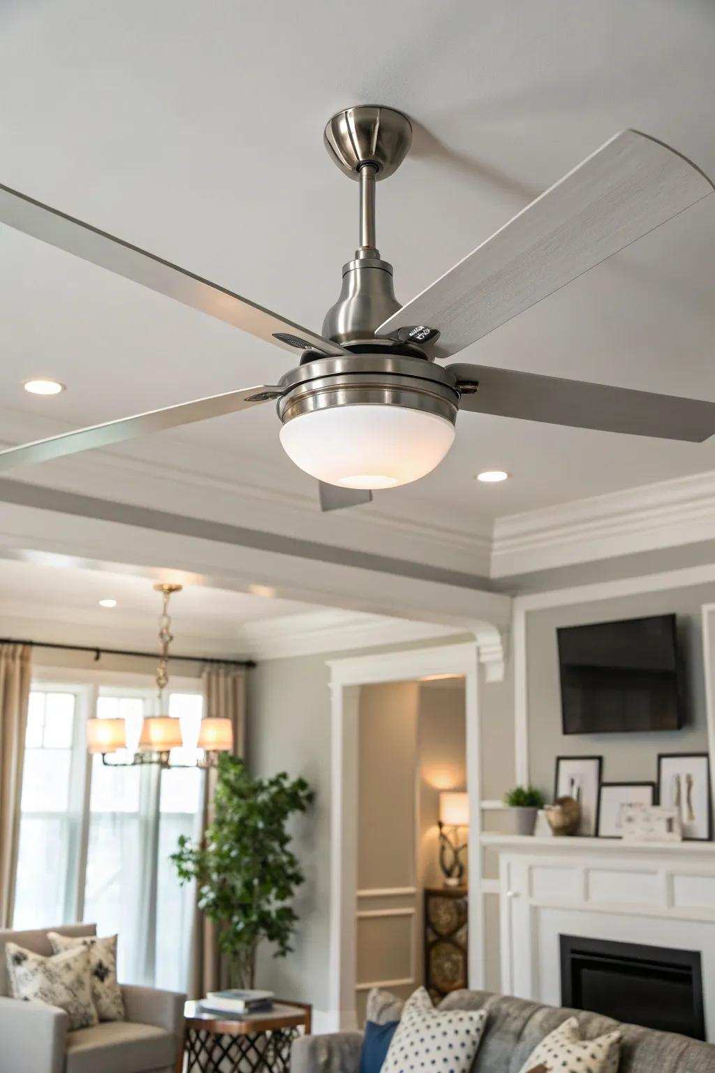 Realize a tranquil aesthetic through minimalist overhead ventilators, delivering a stylish and refreshing gust of air.