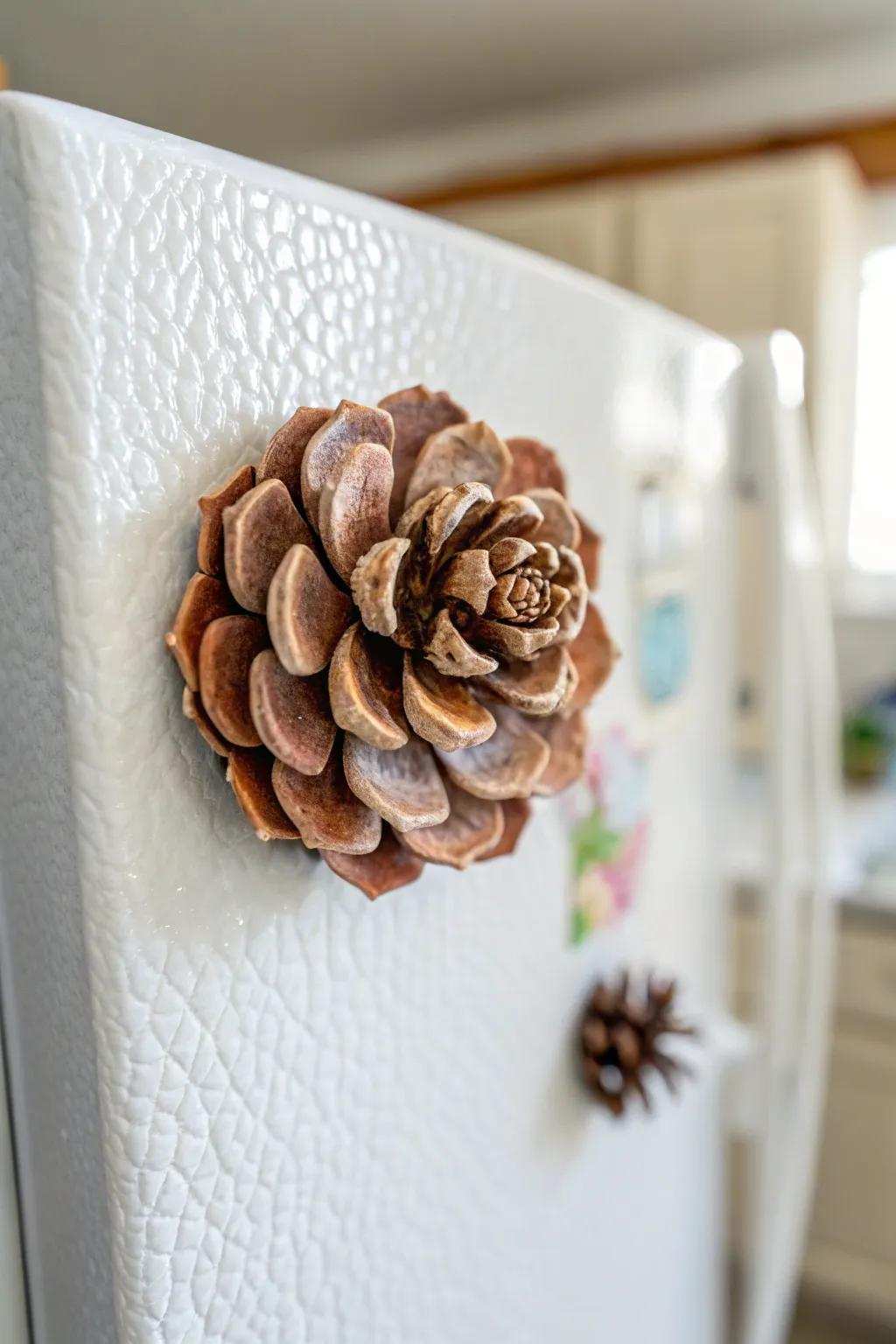 Redesign your chiller with charming pinecone floret adhesives for a hint of organic grace.