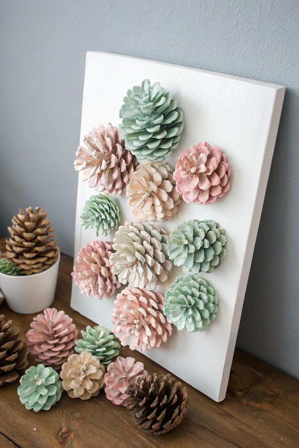 Redesign your living space with nature-inspired sophistication: Pinecone Embellished Wall Decor