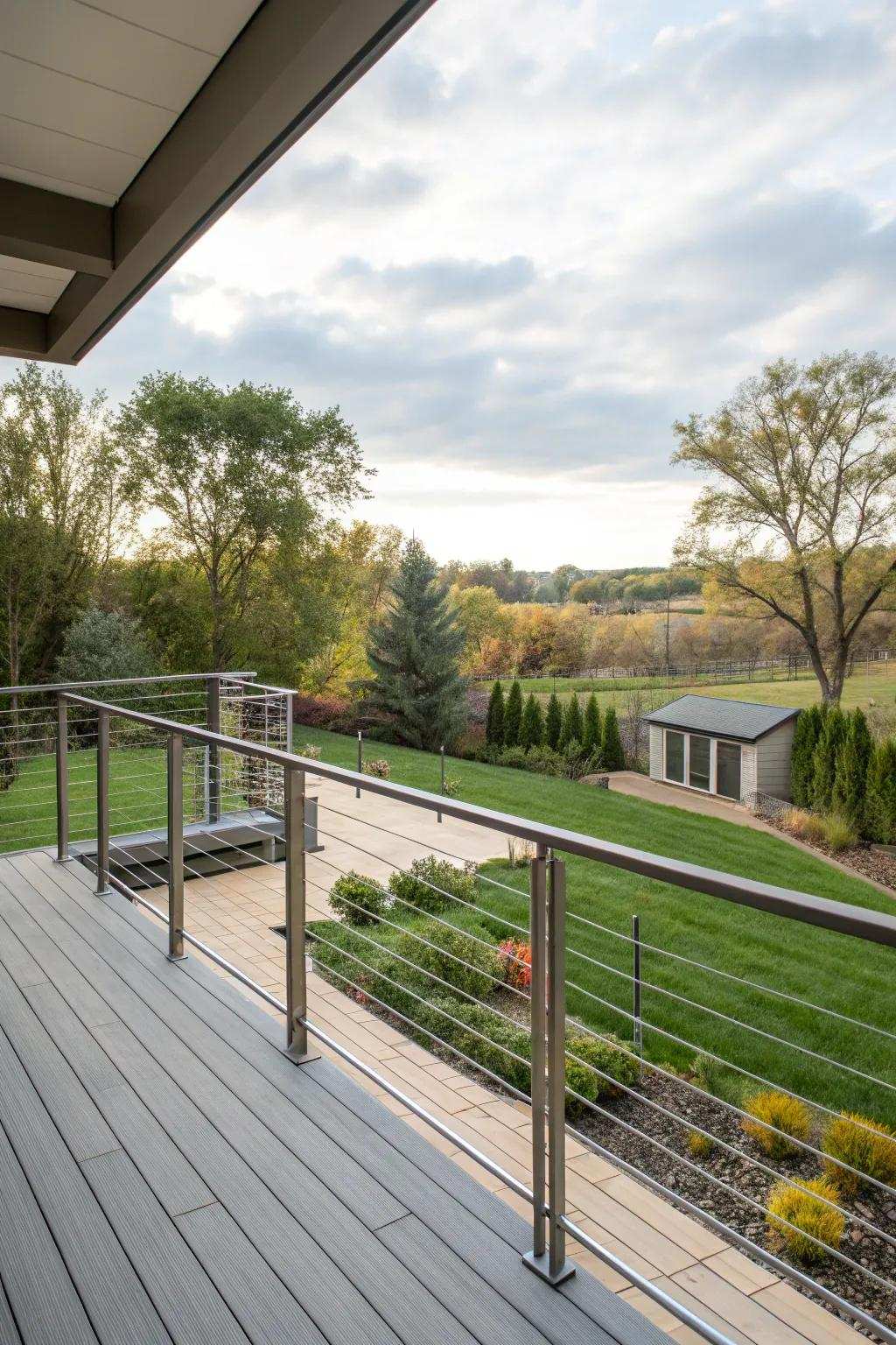 Refined horizontal accents give any deck a modern touch.
