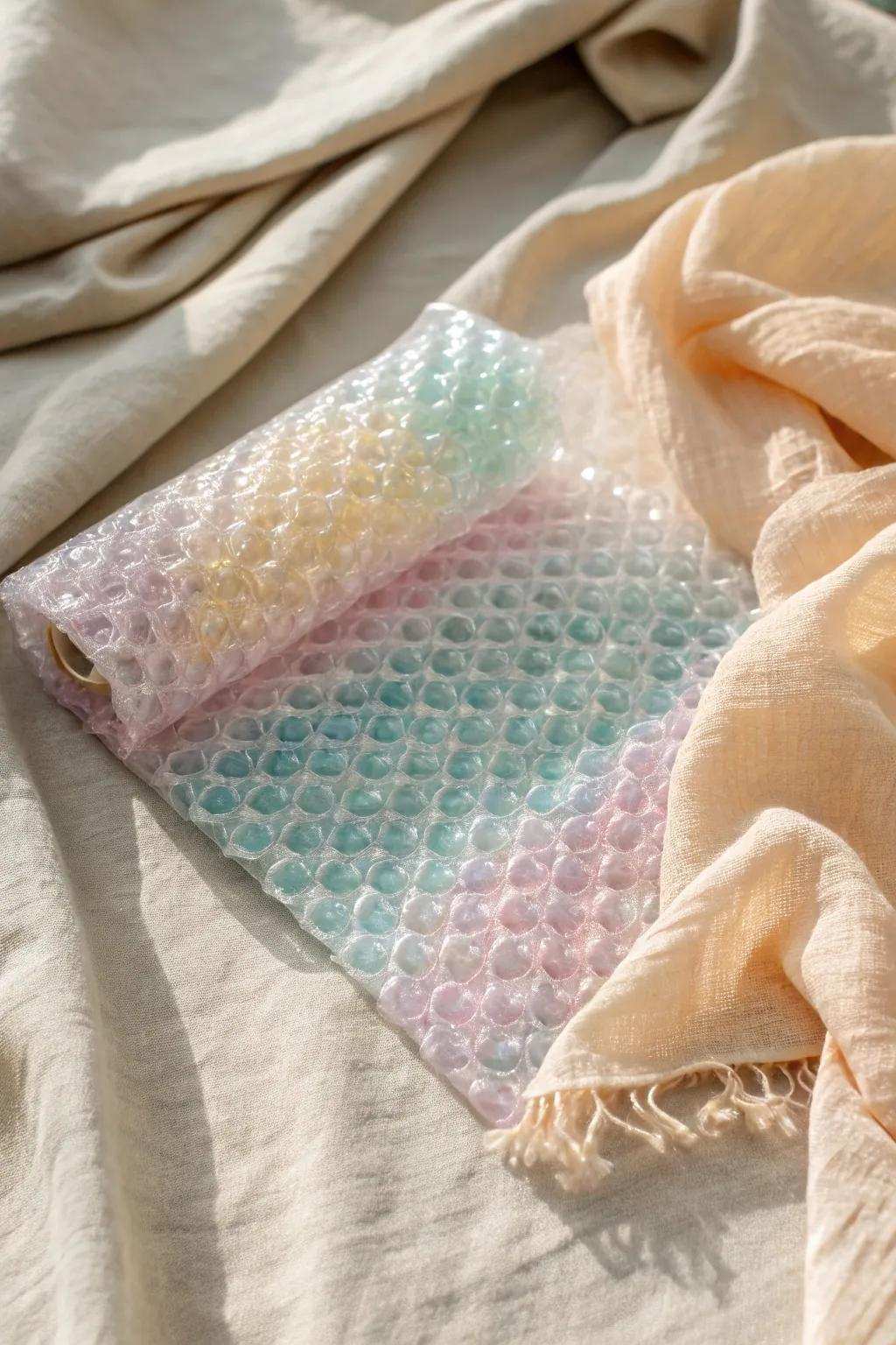 Reimagine ordinary protective wrap into a vessel for creativity. Unearth the realm of texture!