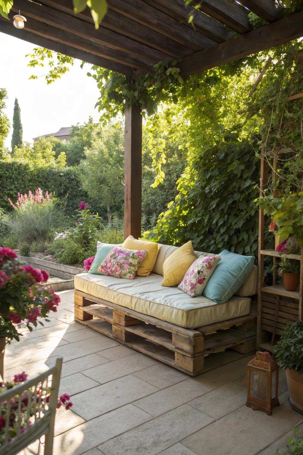 Relax in style with a skid outdoor couch.