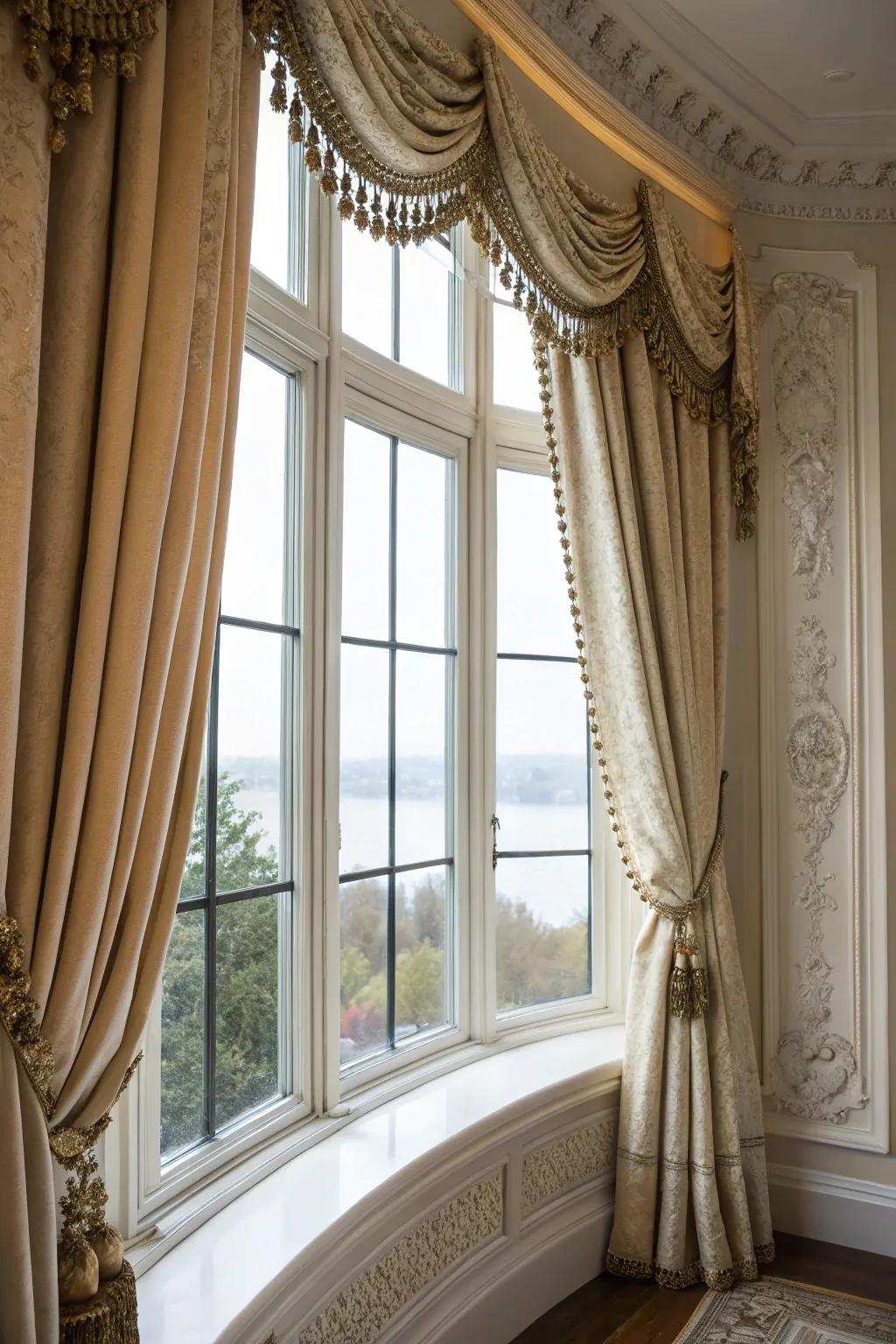 Remarkable hanging rods heighten architectural attention.