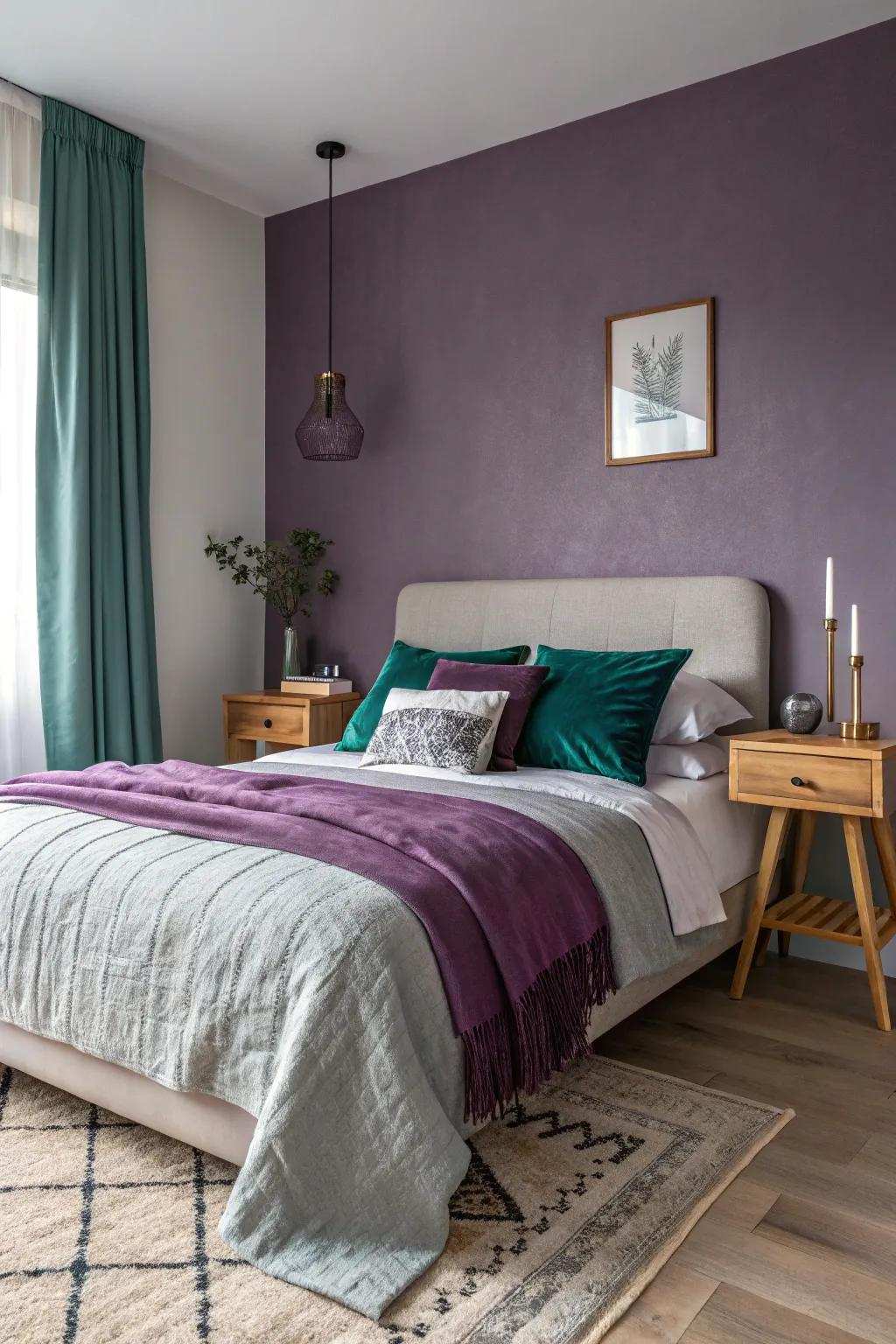 Rich hues elevate the sophistication and richness of your bedroom's color scheme.