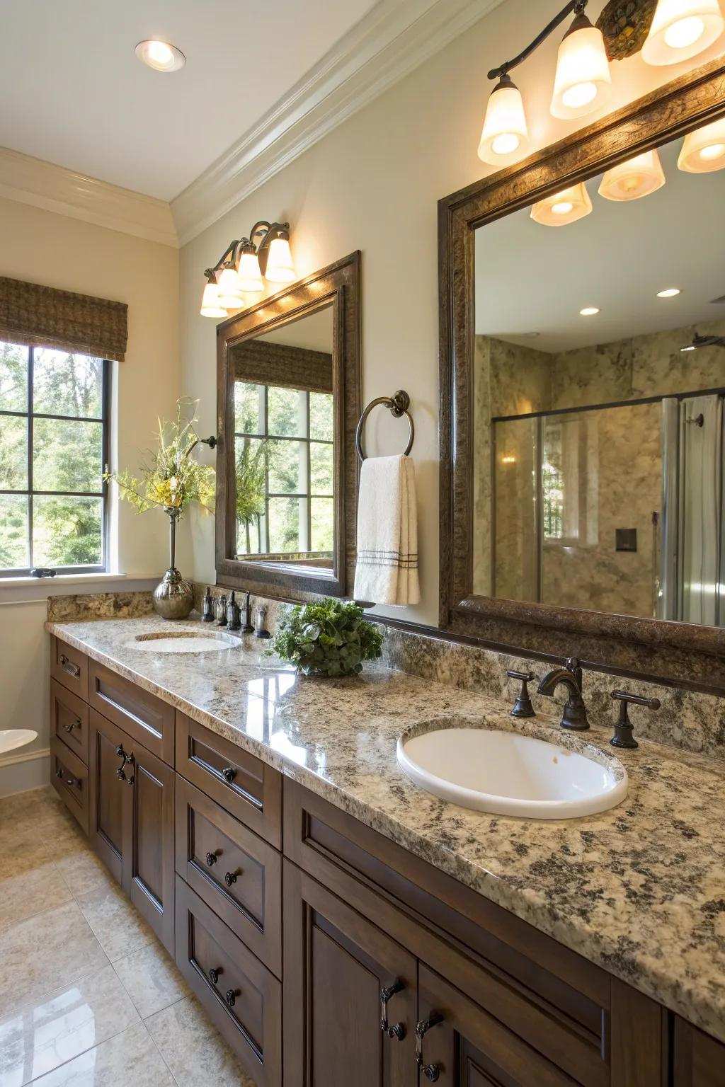 Rock solid countertops provide a fusion of sophistication and strength.