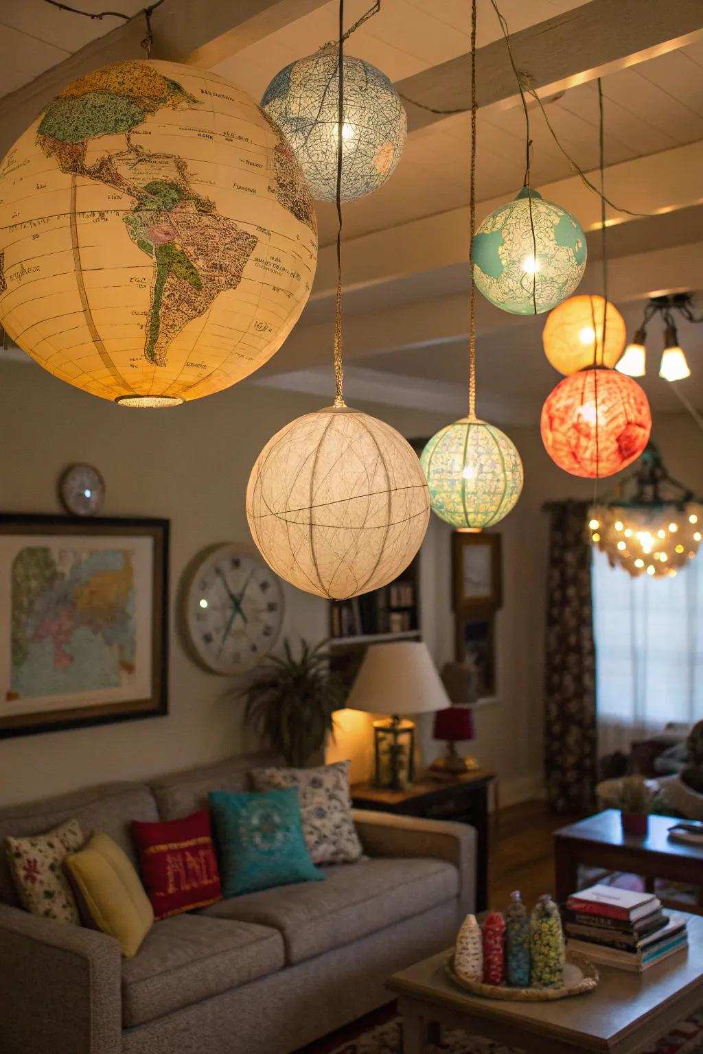Round lights add playfulness with their spherical shapes.