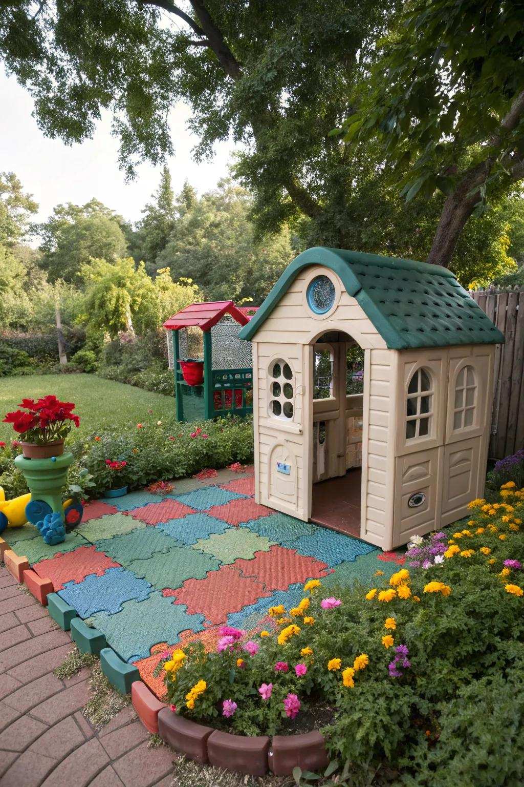 Rubber pavers offer a sturdy and secure play surface.