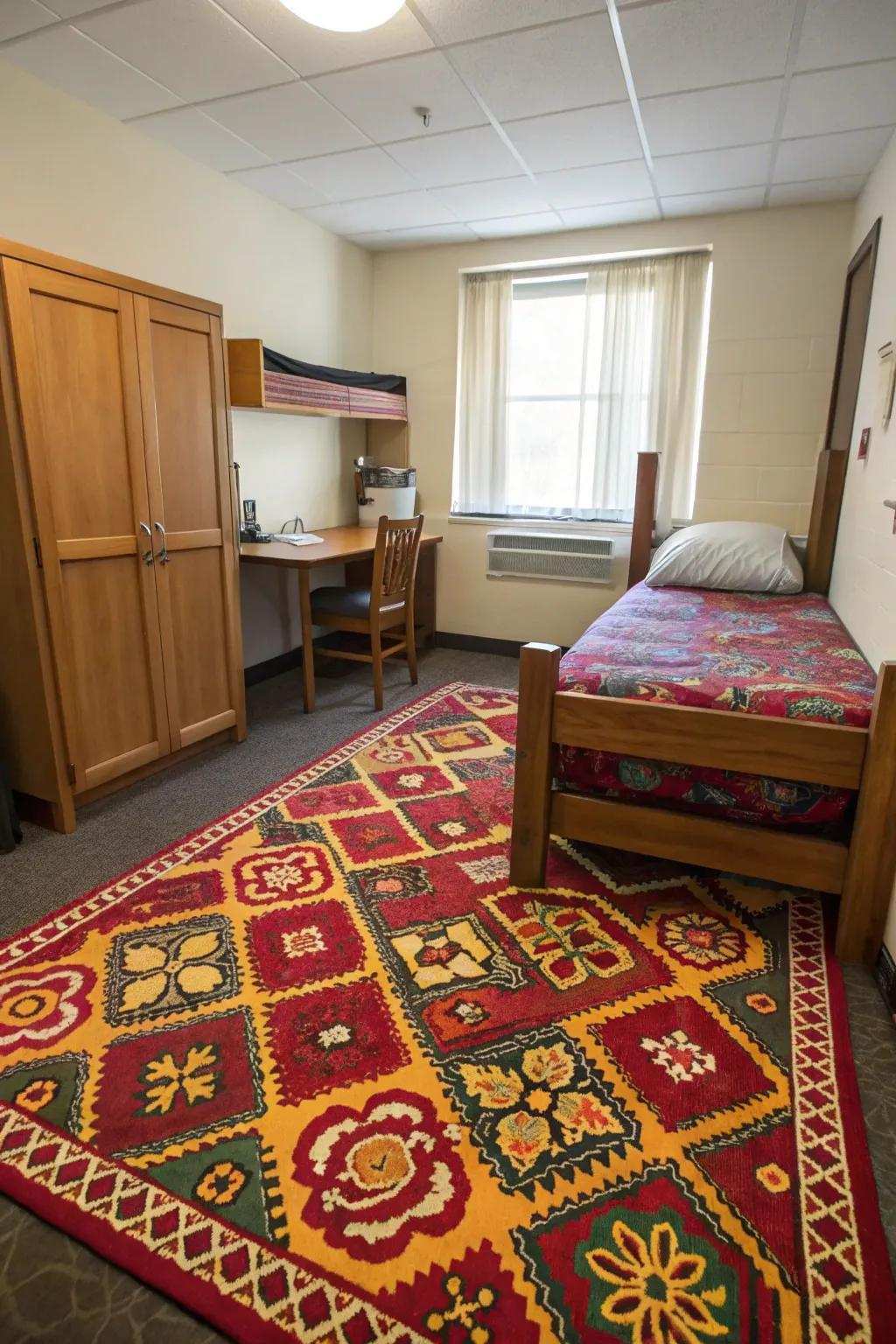 Rugs contribute warmth and feel